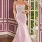 Ladivine CB167 Fitted Radiant Beadwork Scoop Neckline Dress Oversized Bow Train