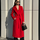 Alaska® Outerwear Company Astoria Classic red wraparound wool blend overcoat with long sleeves and tailored fit