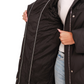 Nellie Genuine Fur Trim Down Fill Coat in Black