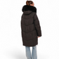 Nellie Genuine Fur Trim Down Fill Coat in Black