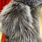 Roma Genuine Silver Fox Fur Rabbit Fur Insulated Parka in Red