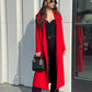 Alaska Outerwear Company Astoria red classic wraparound wool blend overcoat with long sleeves and tailored fit