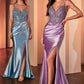 Ladivine CC0238 Dress Pearl Embellished Stretch Satin Glimmering Gown