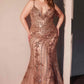 Ladivine CC0389C Dress Lace Embellished Fitted Gown