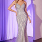 Ladivine CC0688 Dress Pearl and Crystal Strapless Fitted Gown