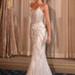 Ladivine CC0688W Fitted Bridal Gown Strapless Plunging Neckline