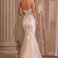 Ladivine CC0688W Fitted Bridal Gown Strapless Plunging Neckline