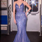 Ladivine CC0801 Sculpted Sweetheart Crystal Beading Fitted Evening Gown