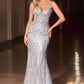 Ladivine CC0801 Sculpted Sweetheart Crystal Beading Fitted Evening Gown