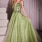 Ladivine CC0881 Dress A-Line Layered Tulle Gown & Lace Embellished Bodice