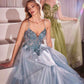 Ladivine CC0881 Dress A-Line Layered Tulle Gown & Lace Embellished Bodice