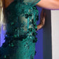 Cinderella Divine CC2164 Long Off The Shoulder 3D Applique Floral Gown