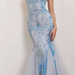 Cinderella Divine CC2279 Long Glitter Printed Mermaid Gown