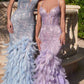 Ladivine CC2308 Long Fully Embellished and Feather Mermaid Gown