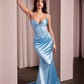Ladivine CC2397 Dress Glitter Dusted Fitted Stretch Satin Gown