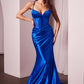 Ladivine CC2397 Dress Glitter Dusted Fitted Stretch Satin Gown