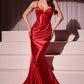 Ladivine CC2397 Dress Glitter Dusted Fitted Stretch Satin Gown