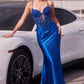 Ladivine CC2401 Dress Embellished Lace & Satin Fitted Gown