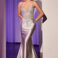 Ladivine CC2401 Dress Embellished Lace & Satin Fitted Gown