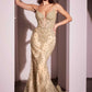 Ladivine CC2403 Dress Pearl & Lace Embellished Fit & Flare Gown