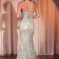 Ladivine CC2403 Dress Pearl & Lace Embellished Fit & Flare Gown