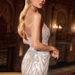 Ladivine CC2430 Short Strapless Plunging V-Neck Fitted Cocktail Dress