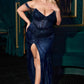 Ladivine CC324 Dress Off The Shoulder Beaded Fitted Prom Gown