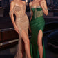 Ladivine CC324 Dress Off The Shoulder Beaded Fitted Prom Gown