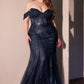 Ladivine CC341C Off The Shoulder Beaded Curve Gown
