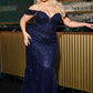 Ladivine CC341C Off The Shoulder Beaded Curve Gown