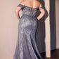 Ladivine CC341C Off The Shoulder Beaded Curve Gown