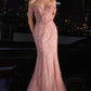 Ladivine CC341 Beaded Off The Shoulder Fit & Flare Gown