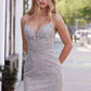 Ladivine CC389 Dress Beaded Short Fitted Cocktail Dress