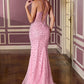 Ladivine CC3902 Glamorous Showstopper Crystal Embellished Fitted Gown