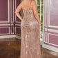 Ladivine CC398C Dress Strapless Beaded Fitted Plus Size Prom Gown