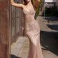 Ladivine CC398 Dress Strapless Beaded Fitted Prom Gown