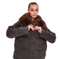 Elisa Genuine Polar Fox Fur Cashmere Effect Down Coat