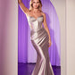 Ladivine CC4021 Dress Fitted Stretch Satin Hot Stone Gown