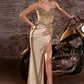 CLEARANCE - Ladivine CC408 Long Satin Fitted Lavender Gown (Size 2)