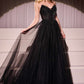 Ladivine CC415 Dress Strapless Beaded Tulle Ball Gown