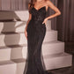 Ladivine CC416 Dress Sequin Strapless Fitted Gown