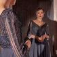 Ladivine CC446 Three Quarter Sleeve Beaded Chiffon Dress