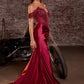 Ladivine CC456 Glitter Satin Strech Fitted Evening Gown