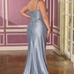 Ladivine CC463C Strapless Sweetheart Fitted Satin Skirt Plus Size Gown