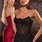 Ladivine CC463 Strapless Sweetheart Fitted Satin Skirt Gown