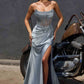 Ladivine CC463 Strapless Sweetheart Fitted Satin Skirt Gown