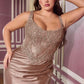 Ladivine CC475C Strapless Fitted Plus Size Prom Gown With Lace Detailing