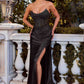 Ladivine CC475 Dress Strapless Fitted Prom Gown With Lace Detailing