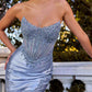 Ladivine CC475 Dress Strapless Fitted Prom Gown With Lace Detailing
