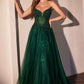 Ladivine CC487 Dress Strapless Layered Tulle A-Line Gown